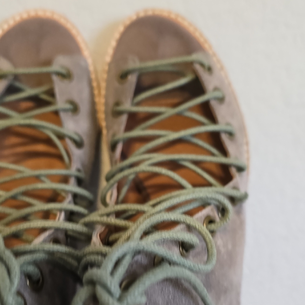 Jeffrey Campbell "Cors" Taupe Lace-Up Suede Booties. Size 7.5M Gently Worn - Picture 7 of 15